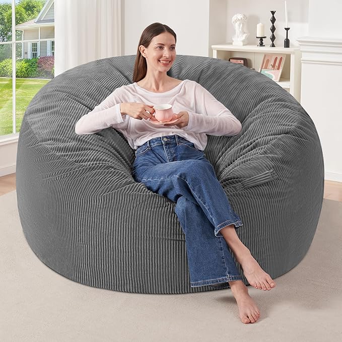 HABUTWAY 4FT Bean Bag Chair,Giant Bean Bag Chairs for Adults,Big Bean Bags wi...