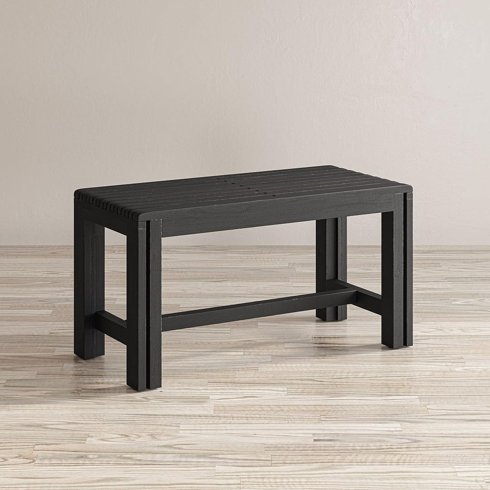 Jofran Global Archive Bradford Extendable Solid Mango Wood Bench, Mid-Century...