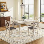 47'' Solid Wood Dining Table for 4-6, Farmhouse Kitchen Table for Kitchen, Dining Room, Restaurant, Natural Eco-Friendly, Washed Gray