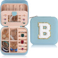 Parima Birthday Gifts for Women - Travel Jewelry Box, Unique Gifts for Women Jewelry Case | Friends, Daughter, Granddaughter - Letter B, Sky Blue