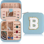 Parima Birthday Gifts for Women - Travel Jewelry Box, Unique Gifts for Women Jewelry Case | Friends, Daughter, Granddaughter - Letter B, Sky Blue