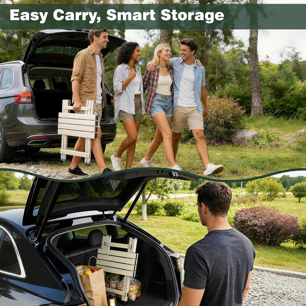 SUNNYFEEL Folding Camping Table - Lightweight Aluminum Portable Picnic Table ...