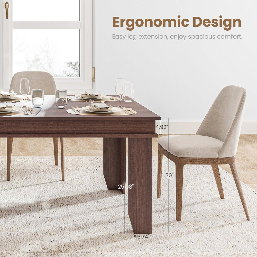 GAOMON Farmhouse Dining Table for 6-8 People, 71" Long Wood Kitchen Tabl...