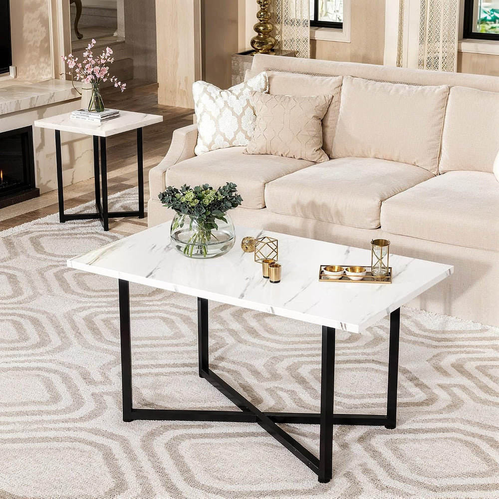 Hooseng Coffee Table Set of 3 Coffee Table and end Table Sets, Modern Living ...