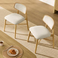 CHITA Wooden Dining Chairs Set of 2, Mid Century Modern Dining Room Chair, Natural Solid Wood Frame Kitchen Chairs, for Dining Room, Kitchen, Living Room (Upholstered Seat, Oak)