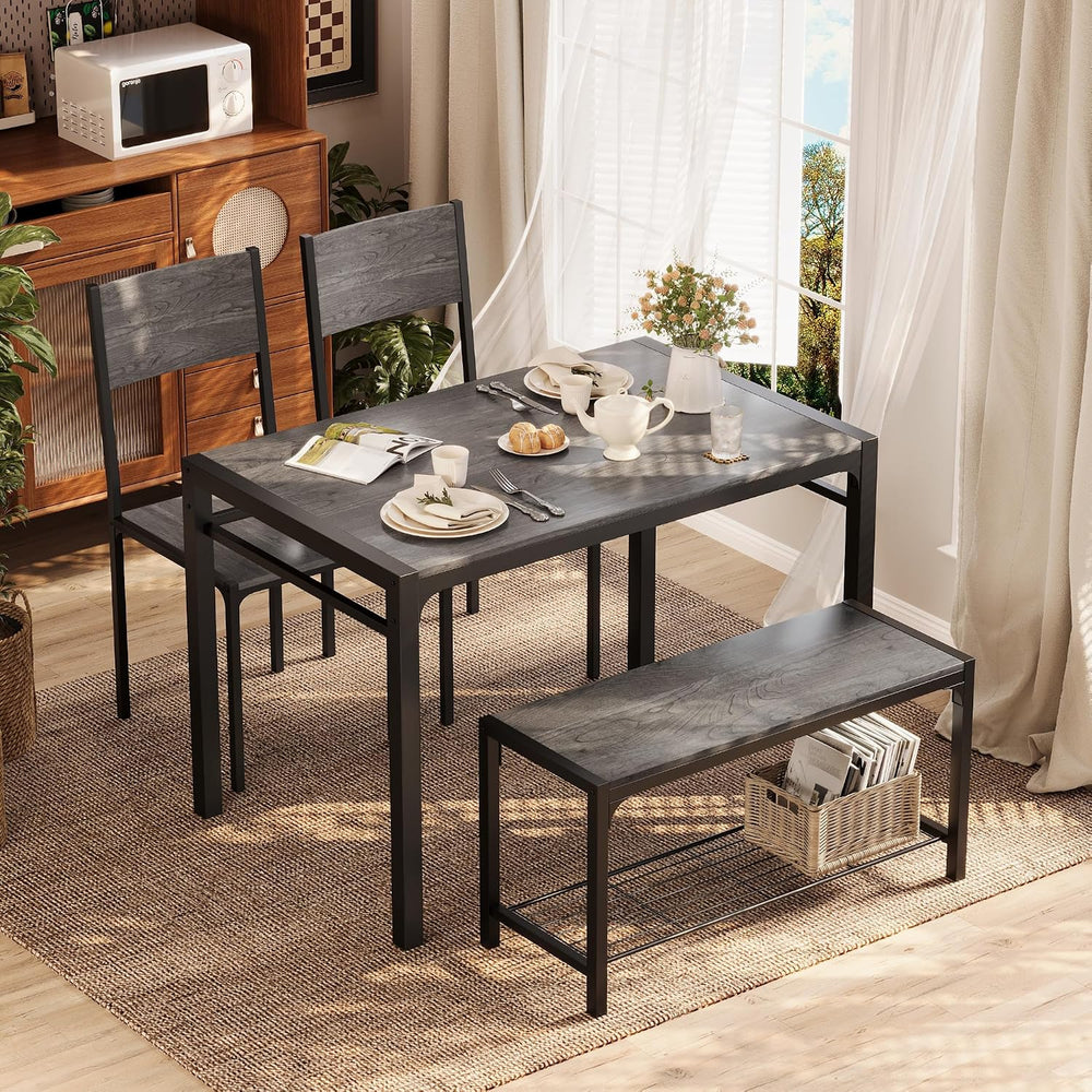 Shahoo Kitchen Table and 2 Chairs for 4 with Bench | 4 Piece Dining Sets for ...