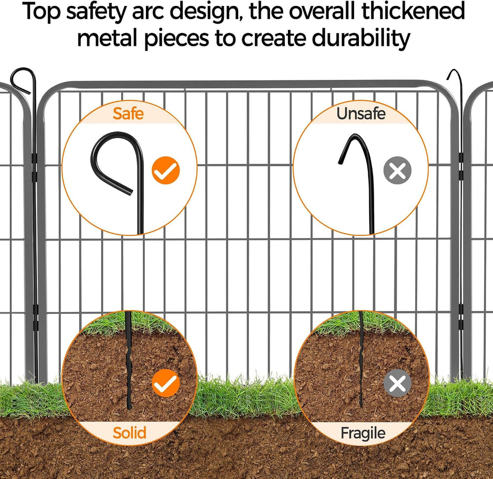 Yaheetech 24in x 43ft Rustproof Foldable Metal Decorative Garden Fence