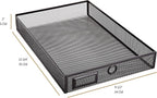 Annova Desk Organizer Wire Mesh 3 Tier Sliding Drawers Paper Sorter/Multifunctional/Premium Solid Construction for Letters, Documents, Mail, Files, Paper, Kids' Art Supplies (Black)