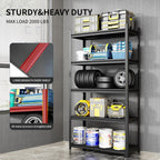 Metal Garage Shelving, Adjustable 5-Tier Heavy Duty Shelving, 2800 LBS Garage Shelving Unit and Storage,Heavy Duty Shelves for Basement,Warehouse,Kitchen
