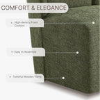 Upholstered Dining Chair with Casters Wingback Modern Side Armless Deskchair with Rollers for Diningroom Bedroom Livingroom Reading Room,Green,4 Box
