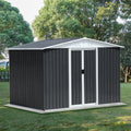 Ball & Cast 8x6 FT Outdoor Storage Shed, Metal Garden Sheds with Punched Vents and Sliding Door, Clearance Tool House with Aluminum Frames for Backyard Patio,Grey