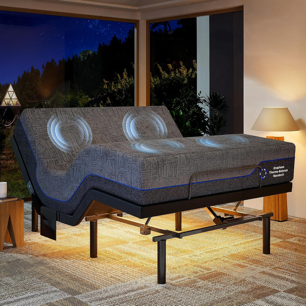 Marsail NS1 Massage Adjustable Base with Mattress Set, Queen Adjustable Bed F...