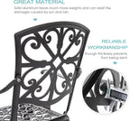 NUU GARDEN Bistro Set 3 Piece Outdoor All Weather Cast Aluminum Patio Bistro Set Patio Table and Chairs Set of 2 with Umbrella Hole for Backyard, Balcony, Front Porch, Lawn, Pool, Bronzer