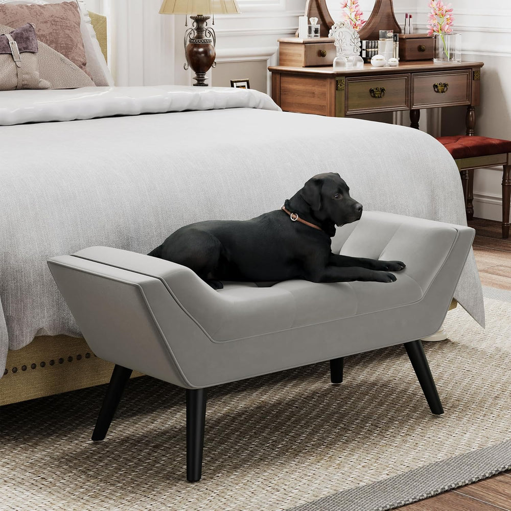 Andeworld Upholstered Tufted Small Cute Bench Ottoman for Entryway Foyer Bath...
