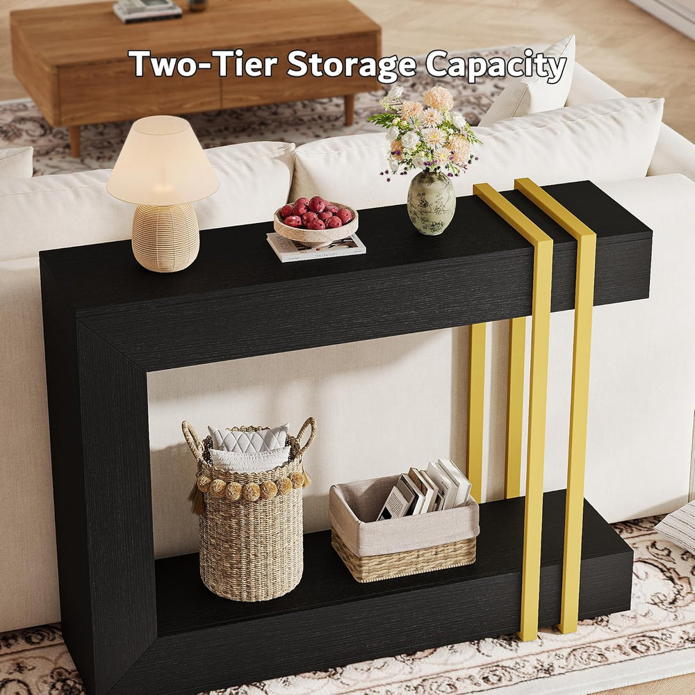 iPormis 42.5-Inch Console Table for Entryway, 2-Tier Sofa Table Behind Couch,...