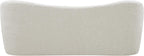 Meridian Furniture 119Cream Flair Collection Modern | Contemporary Boucle Fabric Upholstered Bench with Curved Back Design, Cream, 62" W x 23" D x 24" H