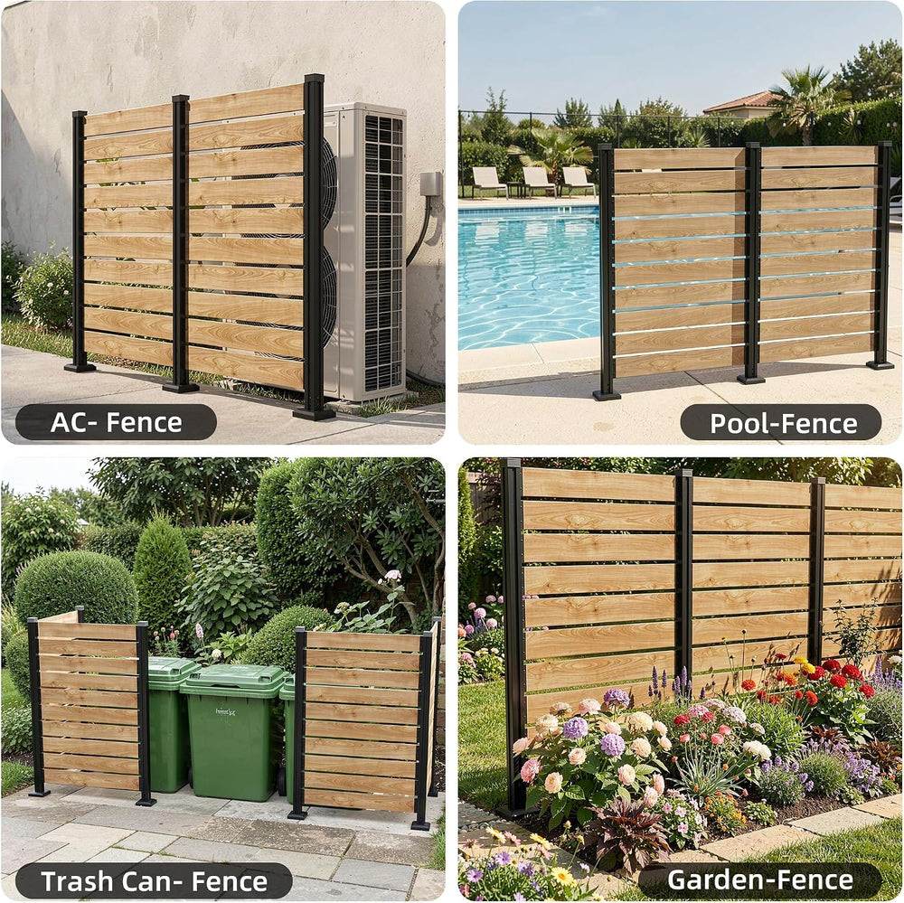 60''H x 40''W Outdoor No Dig Cedar Wood Fence Privacy Screen