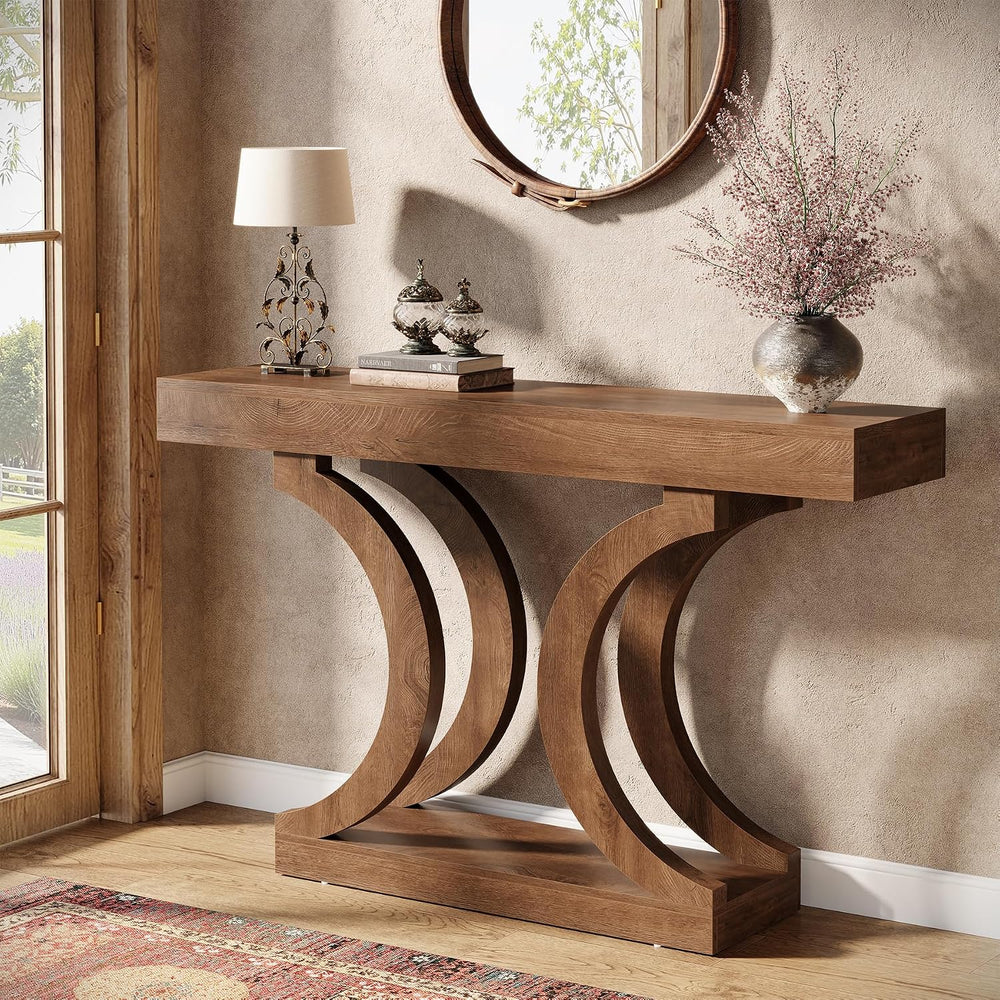 Tribesigns 43.31-Inch Farmhouse Console Table for Entryway, Unique Narrow Sof...