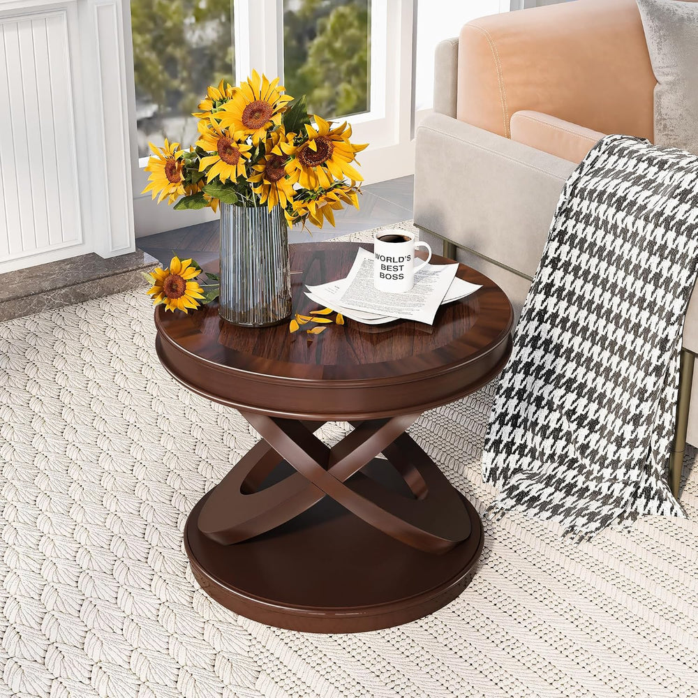 Retro Coffee Table Sets 3 s, Wood Living Room Table Set Include 44" Oval...