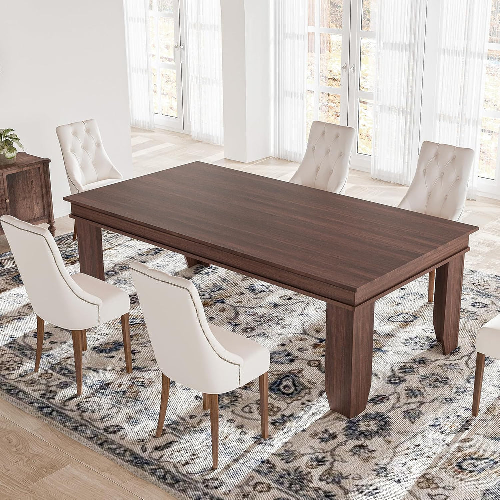 GAOMON Farmhouse Dining Table for 6-8 People, 71" Long Wood Kitchen Tabl...