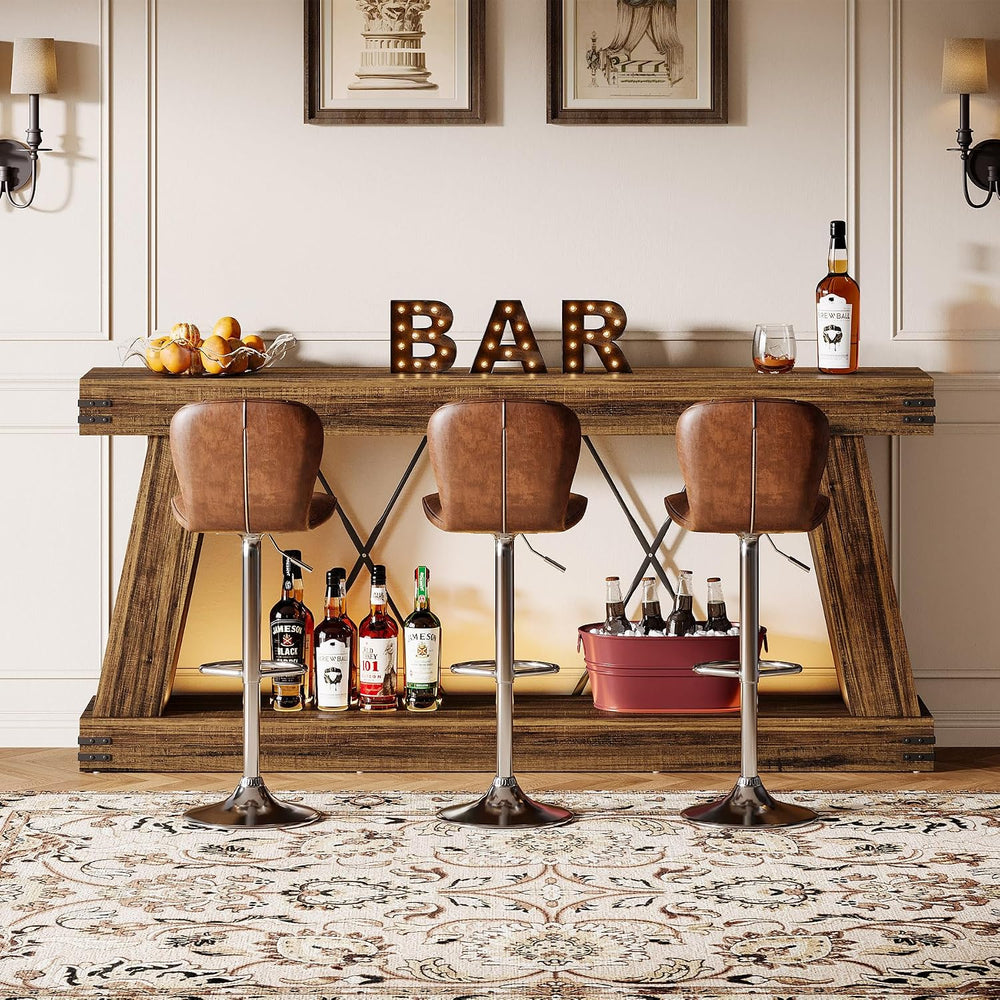Tribesigns 70.9" Farmhouse Console Table, Long Sofa Table Behind Couch w...