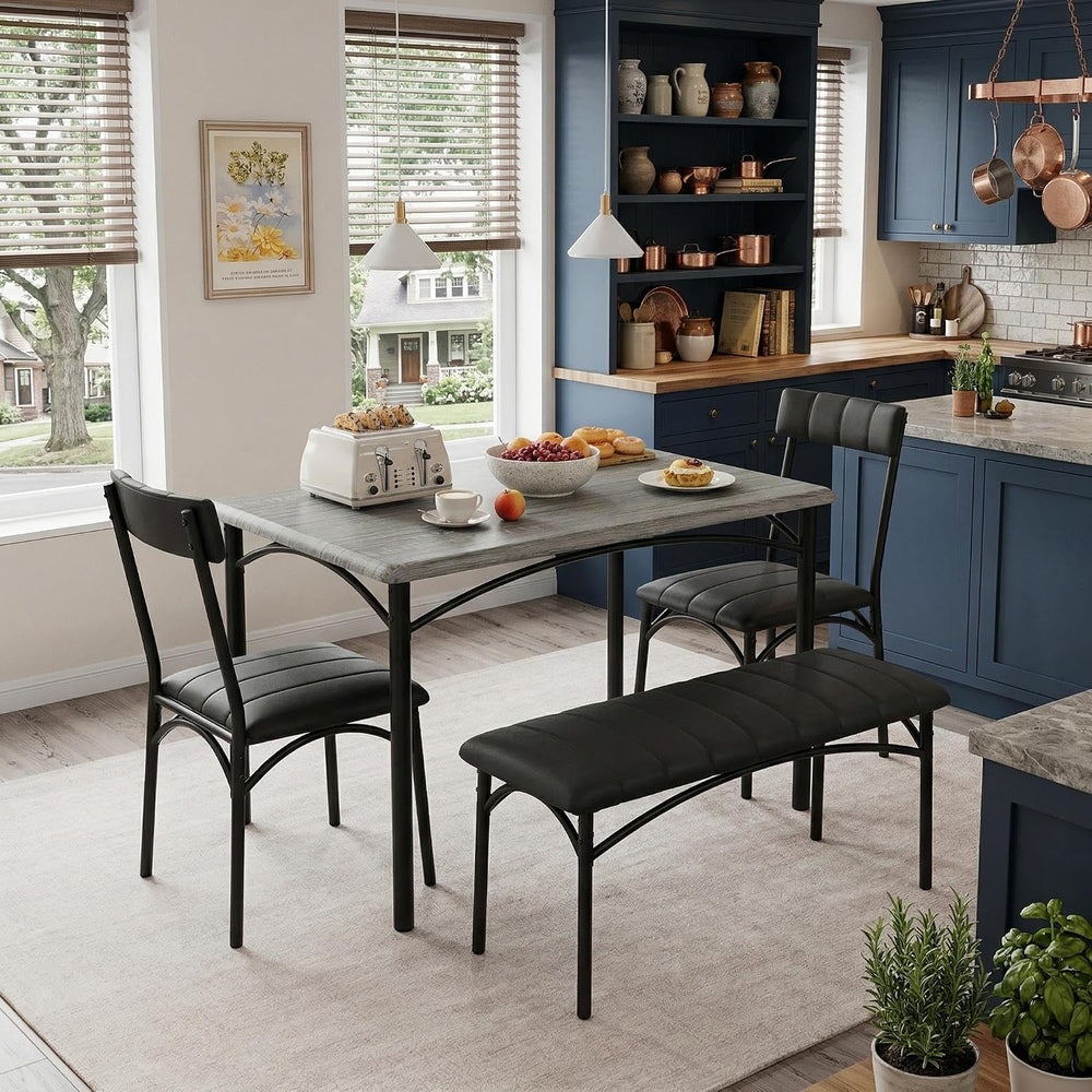 IDEALHOUSE Dining Table Set for 4, Kitchen Table with Chairs for 4, Rectangul...