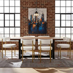 Boucle Dining Chairs Set of 6, White Dining Chairs with Upholstered Seat and Gold Legs, Mid-Century Modern Kitchen Chairs for Dining Room, Restaurant