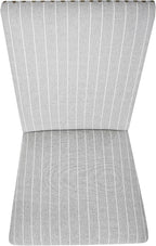 HomePop Upholstered Wood Apron Dining Chair - Light Gray Stripe (Set of 2)
