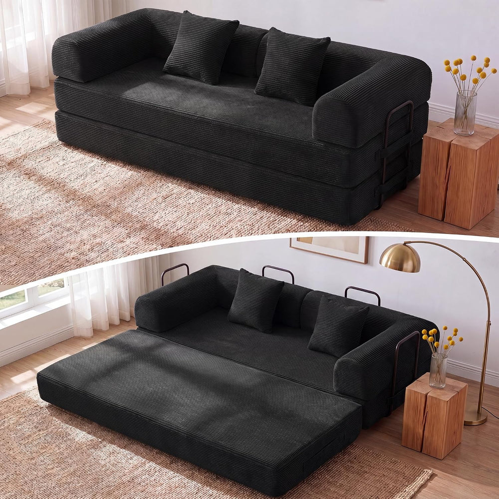 79" Convertible Futon Sofa Bed, Couch for Living Room | Corduroy Lovesea...