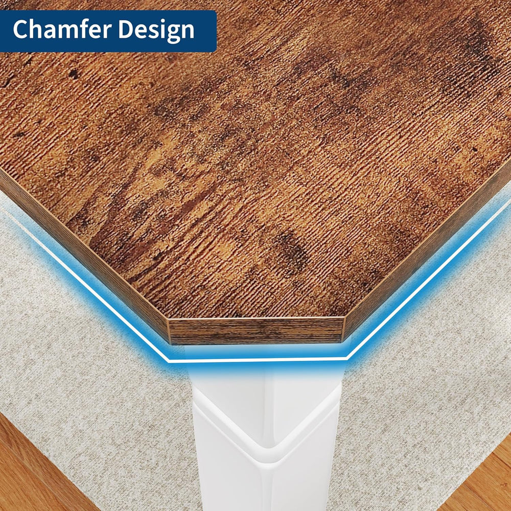 79" Large Industrial Dining Table for 6-8 People Rectangular Wood Kitche...