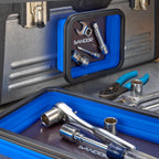 Collapsible Magnetic Parts Tray Set - 3 Different Size Tool Trays for Screw, Bolts, Nuts, Washers, Pins and Other Small Metal Parts, Mechanic Tool Gifts for Men - Blue