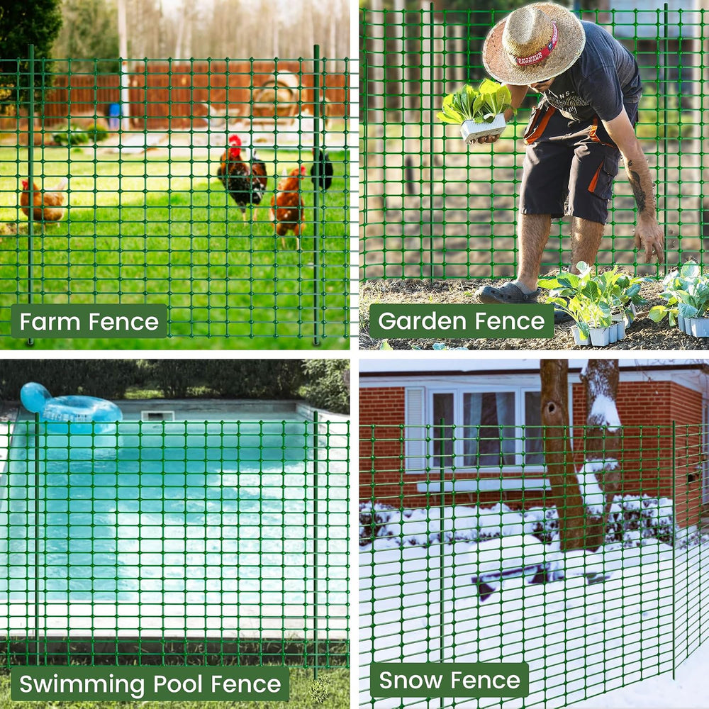 Temporary Plastic Fence 40" x 100' with Posts, Movable Snow Barrier ...