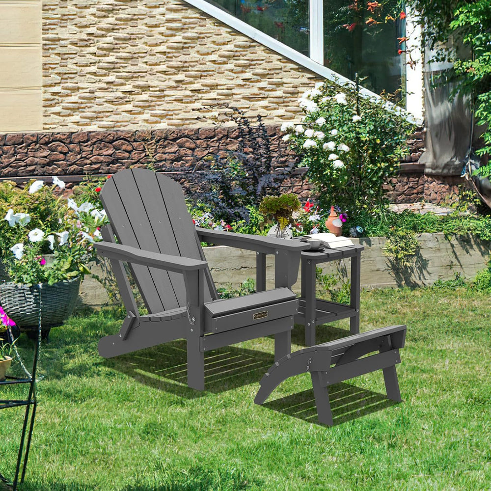 SERWALL Folding Adirondack Chair Footrest Set of 2, Adirondack Ottomans Witho...