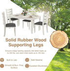 Solid Wood Dining Chair Set of 6, Kitchen Dining Room Chair with Upholstered Cushion & Wooden Legs, Modern Wood Side Chairs for for Kitchen, Washed Gray