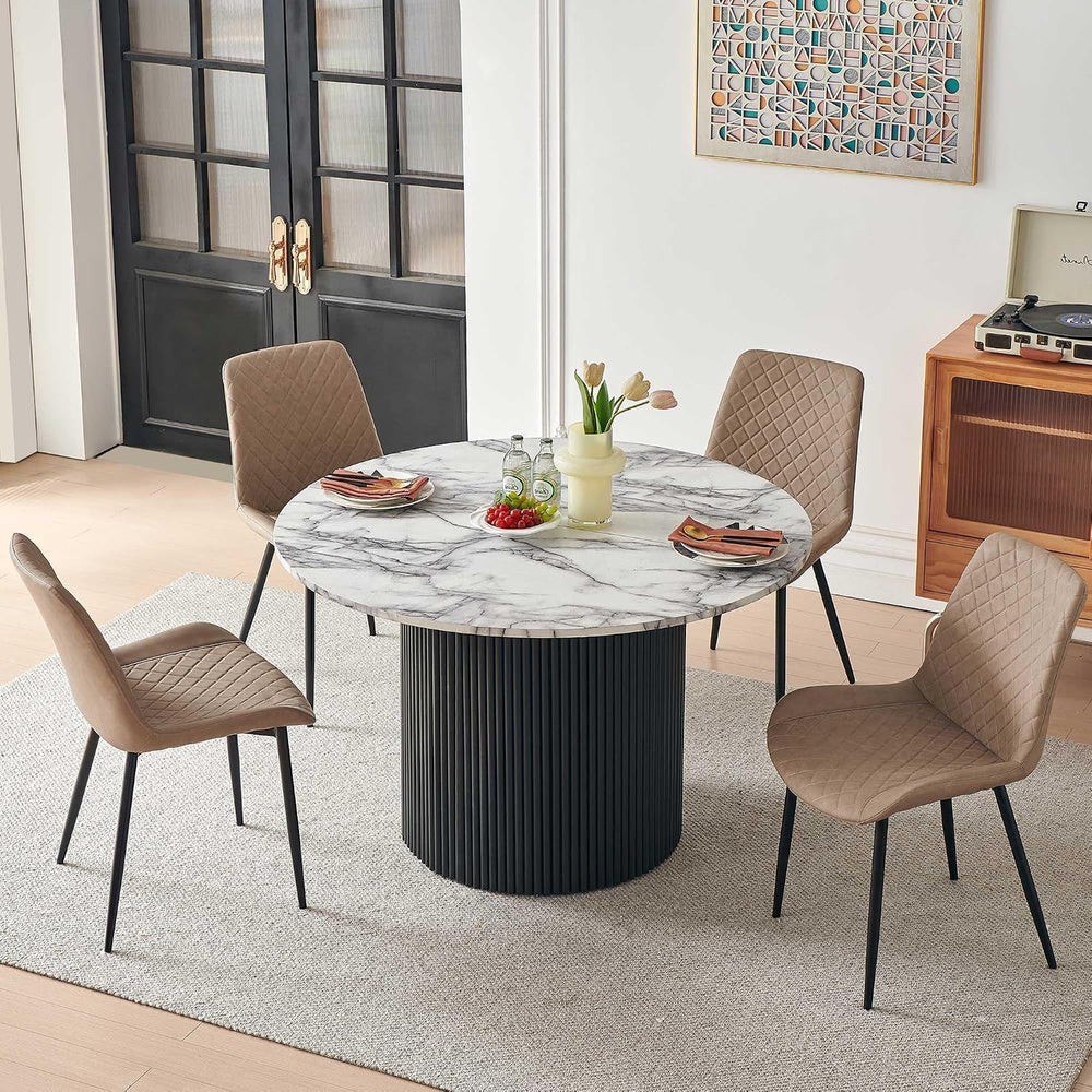 Dining Chairs Set of 4, Modern Upholstered Faux Leather Dining Room Chairs wi...