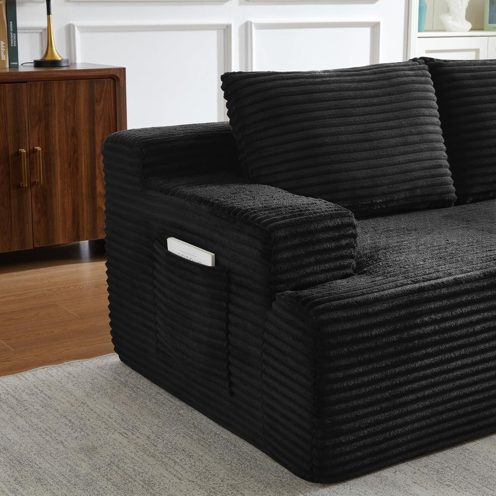 96" Sectional Sofa Cloud Couch with Deep Seat, Modern L-Shape Compressed...