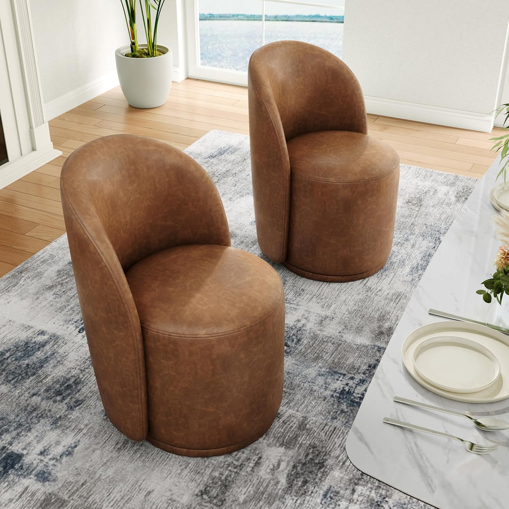 Swivel Barrel Dining Chairs, Upholstered Modern Accent Chair for Living Room,...