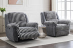 Oversized Power Recliner Zero Gravity with USB Port for Big Man Faux Fur Electric Extra Large Reclining Chairs for Living Room Soft Lumbar Support,26" Seat Width Grey