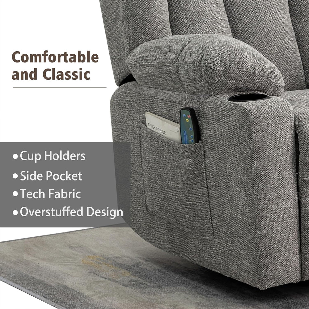 Ketaiyou Rocker Swivel Recliner Chair for Adults, Overstuffed Large Manual Re...