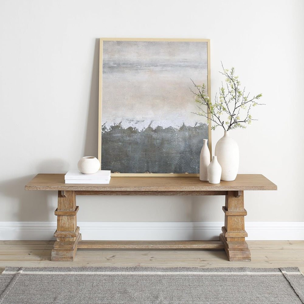 Crosley Furniture Joanna Wood Dining Bench for Entryway or Mudroom, Rustic Brown