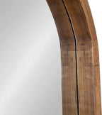 Kate and Laurel Hutton Rustic Modern Farmhouse Arch Mirror, 24" x 36", Natural Wood Finish