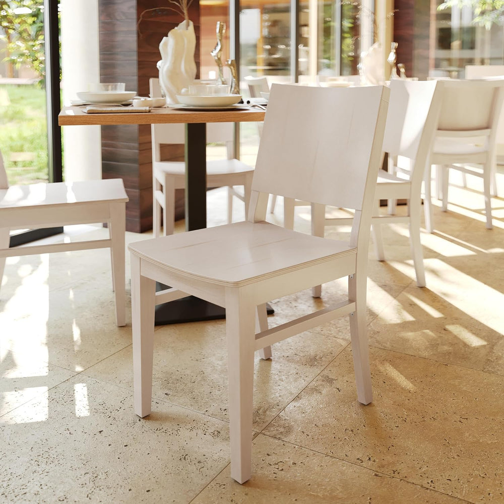 Flash Furniture Naples Commercial Solid Wood Dining Chair, Curved Backrest, S...