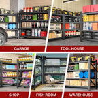 Set of 2 48" Wide Heavy Duty Garage Shelving Units,3000LBS 24 Deep Storage Shelves,Metal Garage Shelves,Large Storage Rack,Steel Shelf,Industrial Shelving for Shop,Warehouse,48" W x 24" D x 70" H