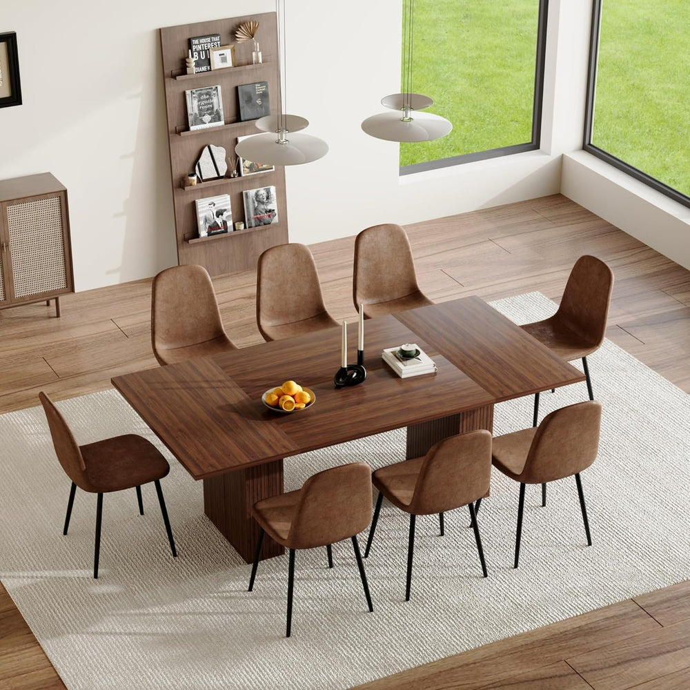 78.74" Dining Table Set for 8 with Storage Cabinet, Large Rectangular Di...