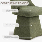Swivel Dining Chairs Set of 4, Upholstered Mid Century Modern Deskchair with High Back, Linen Fabric Kitchen Chairs for Dining Room, Bedroom, Dressing Room, Green