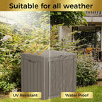 TARKARI 35 Gallon Lockable Resin Deck Box, Waterproof & UV-Resistant Outdoor Storage Box for Outdoor Cushion Storage, Garden Tools & Pool Accessories Storage, Gray
