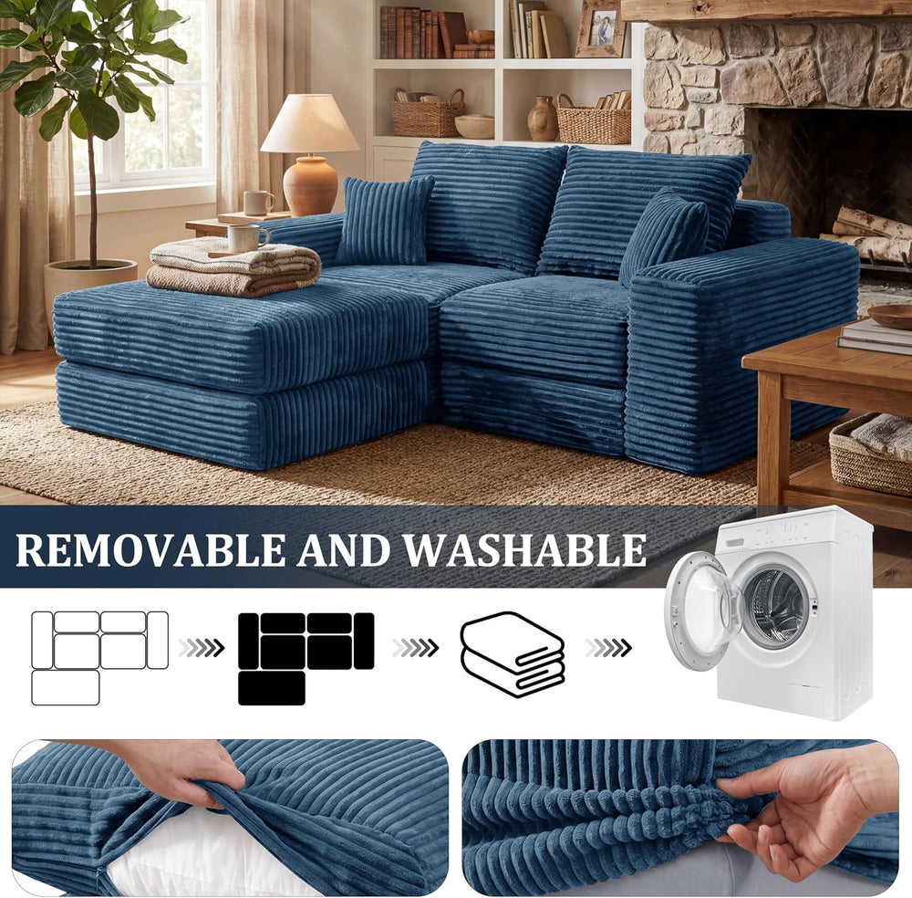 Cloud Modular Sectional Sofa, Comfy Couch with Non Slip Base, Modern L-Shaped...