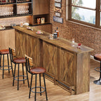 Tribesigns 63'' Bar Table, 2-Tier Bar Cabinet Pub Table with Footrest | Modern Coffee Cabinet for Home Kitchen, Bar Height Table for Bistro, Dining Room, Living Room (1, Brown)
