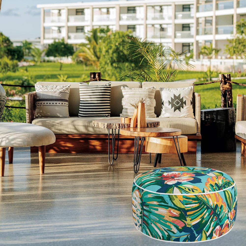 FUNHOME Inflatable Stool Ottoman Footrest with Handle, All Weather Footrest S...