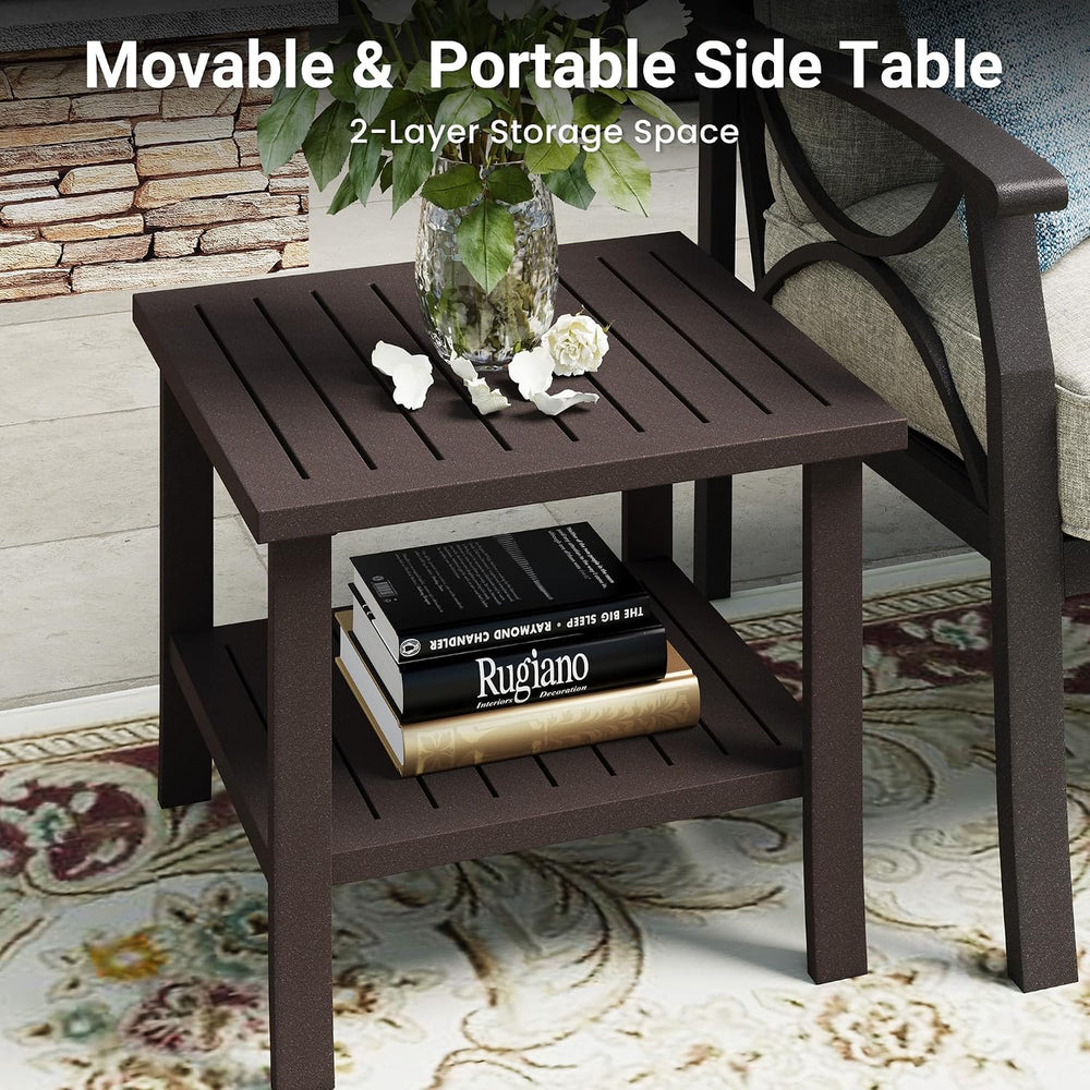 RoyalCraft Outdoor Patio Furniture Set, 3 Pieces Metal Patio Conversation Set...
